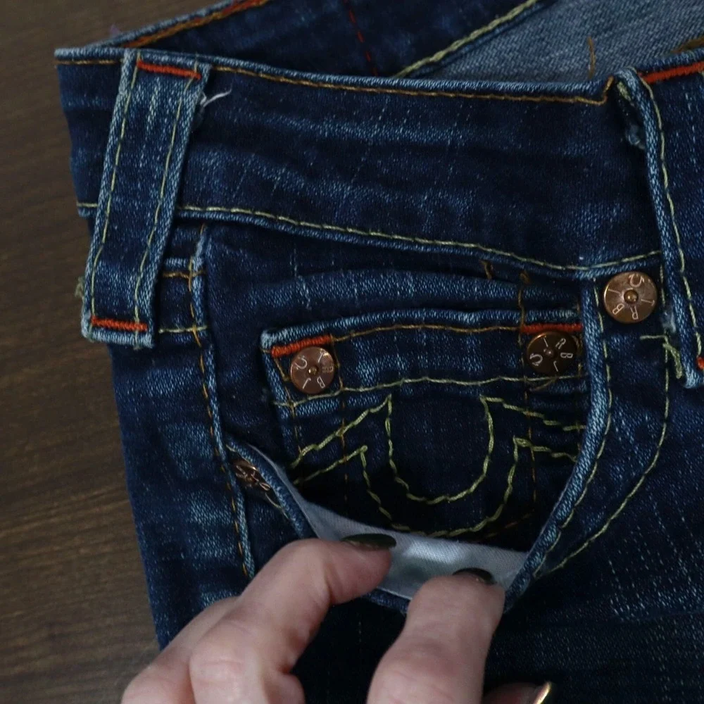 True Religion Johnny Jeans Womens 29 Blue Y2K Cowgirl‎ Western Rodeo Vintage